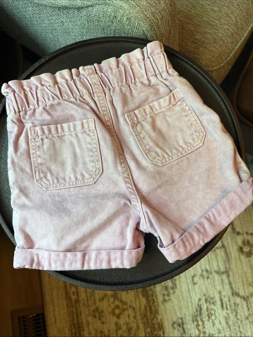 GAP Lavender Ruffle Waist Denim Shorts